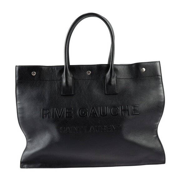 SAINT LAURENT Black Leather Tote Bag - Picture 1 of 10